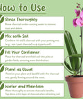 Care instructions for using Hardwood Charcoal Soil Additive For Indoor Plants 2 Quarts with image of pink orchid in pot