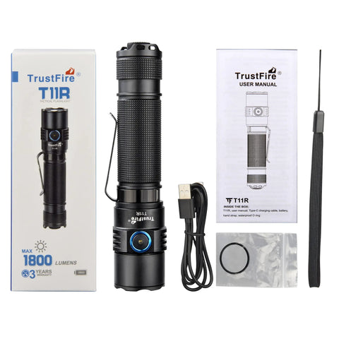 Ultra Bright 1800 Lumen LED Tactical Flashlight Beast Bright Beam Rechargeable Waterproof Dual Switch With 22 Hours Battery Life