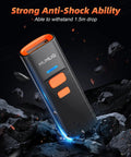 Ultra Pocket Sized 2D Barcode Scanner Bluetooth 3 In 1 Wireless USB 2.4G Barcode Reader with anti-shock ability on rocky surface.
