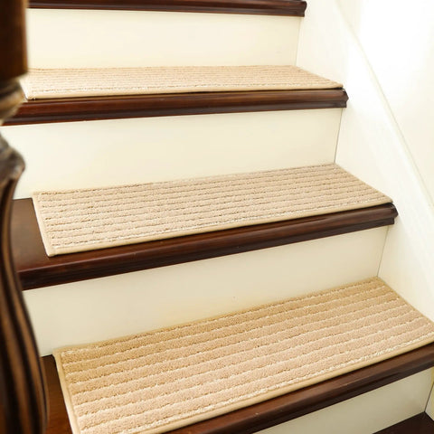 Soft Edging Stair Treads Non Slip Carpet Mats For Indoor Wooden Steps 28x9 Inch Stair Runners Set Kid And Dog Friendly