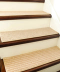 Soft Edging Stair Treads Non Slip Carpet Mat 28 By 9 Inch Indoor Stair Runner For Wooden Steps Beige 15 Pack With TPE Backing