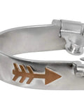 Emilie Veillette Barrel Bumper Spurs For Ladies In Brushed Stainless Steel Finish with arrow detail