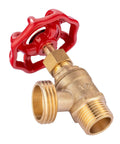 5 Pack Boiler Drain Valves One Half Inch MIP By Three Quarter Inch MHT Brass Body With Multi Turn Handle For Easy Flow Control