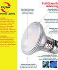 Commercial Grade Led Par20 Flood Light Bulbs 60W Equivalent 600 Lumens Dimmable Full Glass Waterproof Aging Soft White 2700K 6 Pack, featuring design details and benefits.