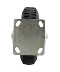 10 Inch Rigid Caster With Pneumatic Air Filled Tire, Kickass Sawtooth Tread, rigid steel plate view from above.