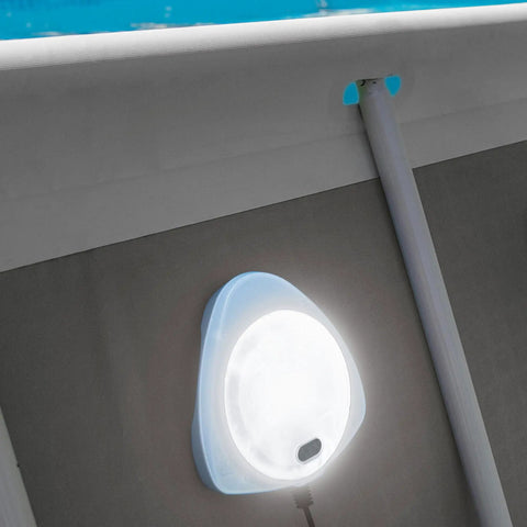 Magnetic Above Ground Pool Light With LED Underwater Glow, easy wall attachment, waterproof design, installed on pool