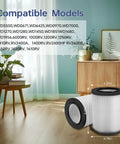 Two Pack VF4000 Replacement Wet Dry Vacuum Filter For 5 To 20 Gallon Vacuums shown on wooden floor with size dimensions