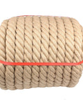 1.5 Inch Thick Twisted Rope, 100 Feet Of Natural Fiber For Landscaping, Crafts, Boating, Marine Use, rolled and secured with bands