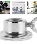 Close-up of Two Pack Barbell Collar Clamps For Dumbbells And Fitness Gear, Screw Lock Design for secure fitment, silver color.