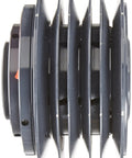 Heavy-Duty 3 Groove Variable Pitch Pulley With Cast Iron Body And Finished Keyway, side view showcasing grooves and bore.