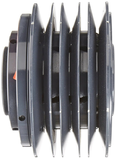 Heavy-Duty 3 Groove Variable Pitch Pulley With Cast Iron Body And Finished Keyway, side view showcasing grooves and bore.