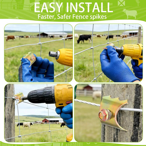 Heavy Duty Built Like A Tank Galvanized Wire Fence Staples One And Half Inch Rust Resistant Post Screws Bulk 100 Pack Hassle Free Power Drill Install.