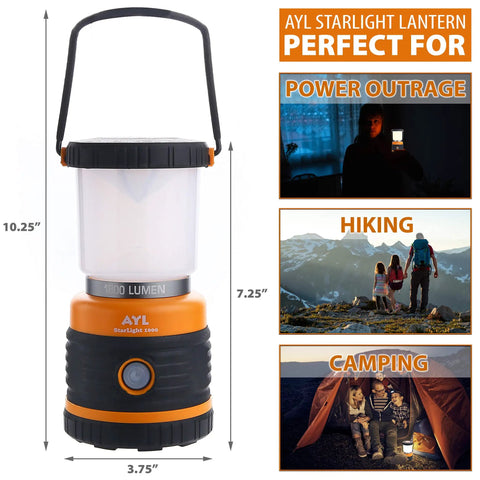 Beast Bright Rechargeable LED Camping Lantern 1800 Lumens with size measurements, ideal for power outages, hiking, camping