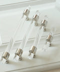3.25 Inch Acrylic Clear Silver Drawer Pulls For Dresser Cabinets Lucite Knob Hardware With 83mm Center To Center Spacing