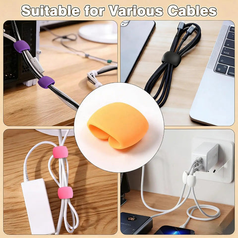 Multi Pack Cable Clips Organizer For Travel And Desk Use Cord Management Clips For Chargers And Earbuds Keeps Cables Tidy And Accessible Multicolor 20 Pack Secure Wire Holders For Home Office