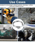 4.5 Inch V Band Clamp 304 Stainless Steel V Band Bolt Clamp shown with turbocharger and exhaust system use cases