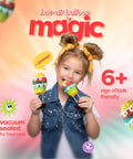 Child enjoying baking with Whimsical Hot Air Balloon Madeleines Kids Baking Kit With Pre Measured Ingredients Silicone Mold Colorful Batter