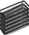 Floor Vent Trap Mesh Covers For 4x10 Floor Registers Pack Of 5 Debris Catchers shown stacked in black mesh material.