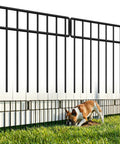 No Dig Animal Barrier Fence Panels Set, 30 Pack, 42.5 Ft Coverage, 4.2mm heavy-duty welded metal fencing installed with dog