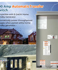 200 Amp Automatic Transfer Switch With Power Management For Whole Home Backup Power, Seamless Outage Switchover, Service Entrance Rated, NEMA 3R Aluminum Enclosure, Heavy Duty Home Load Handling, Easy To Install on house exterior