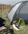 Tent setup showing Two Pack Tent Pole Repair Kit And Replacement Poles For Camping And Hiking Aluminum Alloy 7001 T6 Adjustable.