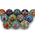 Multicolor Ceramic Cabinet Knob Set Pack Of 20 For Kitchen Cupboards Wardrobe And Dresser Drawers Boho Room Decor Adds A Pop Of Color