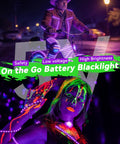 16.4Ft Black Light Strip Kit With USB Plug And Battery Box Two 8.2Ft Strips 300LEDs used on cyclist and painted dancer at night