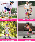Kids wearing Kids 3 In 1 Protective Gear Set With Knee Pads Elbow Pads And Wrist Guards for sports activities, ages 3-15