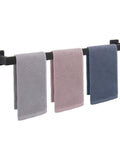 33 Inch Matte Black Stainless Steel Towel Bar Wall Mount Rack For Bathroom with towels, rustproof SUS 304