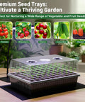 No Fuss Self Watering Seed Starter Kit With Grow Light And Heat Mat Seedling Tray With Humidity Dome For Indoor Germination