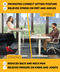Two In One Standing Desk Floor Mat With Anti Fatigue Cushioned Footrest For Hardwood Floors Dual Zone Design