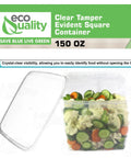 150 Ounce Square Deli Containers With Airtight Lids BPA Free Plastic Microwave Safe Freezer Safe Stackable Takeout Storage