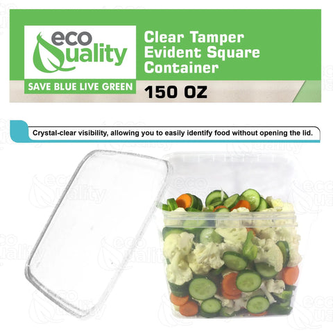150 Ounce Square Deli Containers With Airtight Lids BPA Free Plastic Microwave Safe Freezer Safe Stackable Takeout Storage