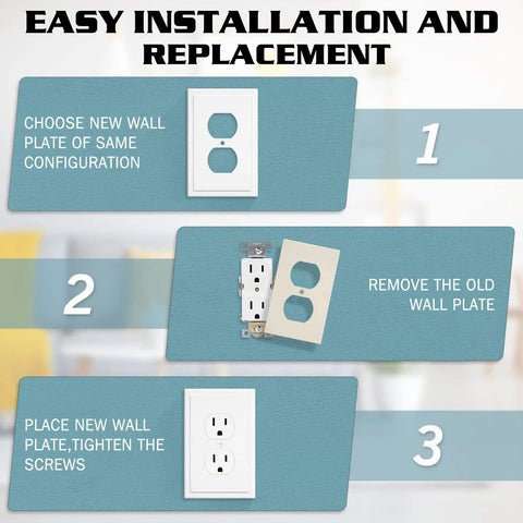 Step-by-step guide to install Modern Edge White 1 Gang Wall Plate Cover For Light Switches And Outlets in three easy steps.