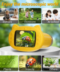 Awesome Handheld 50X To 1000X Pocket Microscope With Eight Adjustable Led Lights For Photo And Video Science Kit Toys For Kids Ages Three To Twelve Orange yellow kid handheld microscope for indoor, outdoor and school use