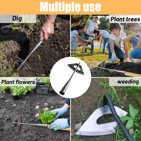 All Steel Hollow Garden Hoe With Long Handle, Heavy Duty Weeding Tool for Backyard and Farm in various gardening uses