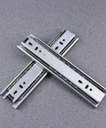 Rock Solid Steel Ball Bearing Drawer Slide Silent Telescopic Rail With Slick Glide Action Heavy Duty Cabinet Runner Pair, shown from above.