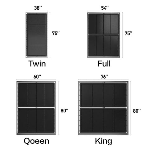 Tough As Nails Twin Bunkie Board 38 X 75 Inches folding mattress support platform sizes display including Twin and Full.