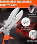 ValueMax 5-blade hand crimper with orange handle for gutter and sheet metal, front view