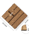 Interlocking Wood Plastic Composite Deck Tiles 12x12 Inches For Indoor Outdoor Use Water Resistant 22 Sq Ft Khaki 3D Finish