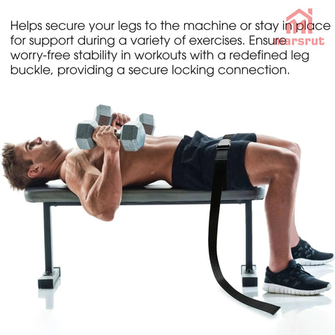 Universal Belt Squat Collar For Nordic Hamstring Curl On Bench, showing use during bench press workout, with secure black strap.