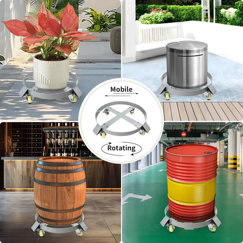 Built Like A Tank 30 Gallon Drum Dolly With 400 Pound Capacity And Rock Solid Anti Tip Frame Featuring Ultra Smooth Swivel Casters For Hassle Free Warehouse Moves in various settings.
