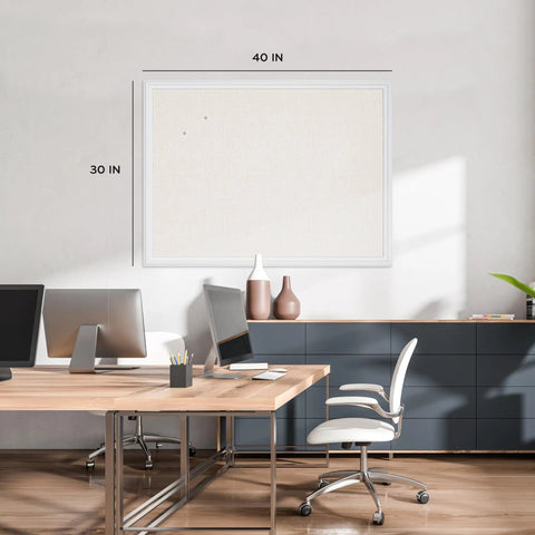 40 By 30 Inch Bulletin Board With White Wood Frame for office, mounted on wall, Industrial Grade Pinning Surface