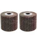 Two Pack Aluminum Oxide Flap Sanding Wheel Drum Burnishing Brush Kit For Metal And Wood, 4.5 Inch Diameter And 4 Inch Width