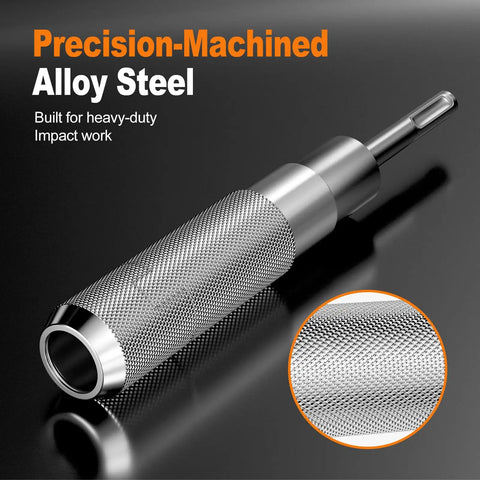Heavy-Duty SDS Plus To SDS Max Adapter Badass Premium Alloy Steel Power Tool Converter with precision-machined grip for impact work.