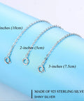 Sterling Silver Necklace Extender Set 2 3 4 Inch Must Have Durable 925 Silver Extenders for Necklaces on blue background.