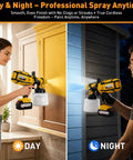 True Heavy Duty Cordless Paint Sprayer With Two Monster 4000mAh Batteries For Smooth Indoor Outdoor Projects Zero Sweat Pro Level Finish Guaranteed Today in use painting.