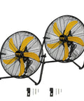 Heavy Duty 20 Inch High Velocity Floor Fan Delivers 5300 CFM On High, 3 Speed Settings, 360 Degree Tilt, Tough As Nails All Metal Build