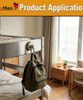 Heavy Duty Magnetic Carabiner Hooks With Neodymium Magnet, 80 Lbs Hold, Swivel Snap Hook hanging a backpack on a bunk bed frame