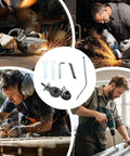Upgraded Nibbler Metal Cutter Drill Attachment in use by tradespeople for accurate sheet metal cutting and renovations.